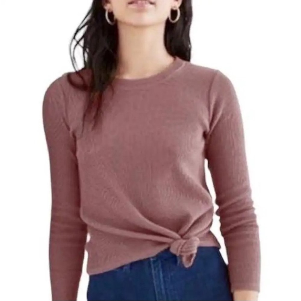 Madewell texture and thread tie front shirt